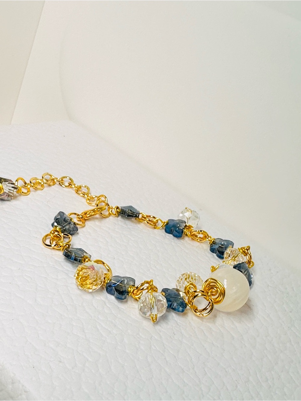 Swarovski Crystals + Selenite beads Bracelet